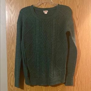 Mossimo Supply Co. Green Cable Knit Sweater